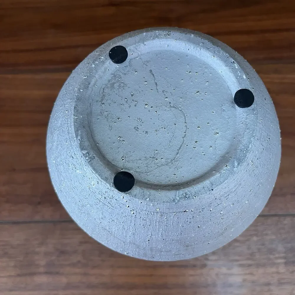 Rolling Greens Fusion Vase Round Textured Planter Silver 7.5